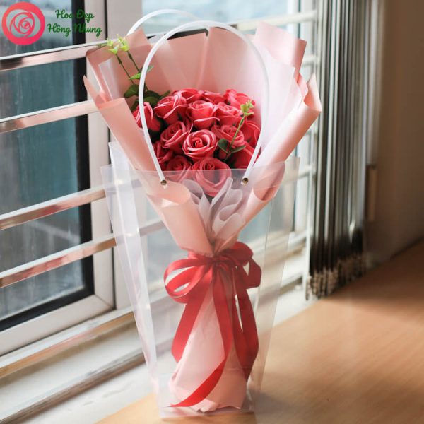 bó hoa sáp hồng