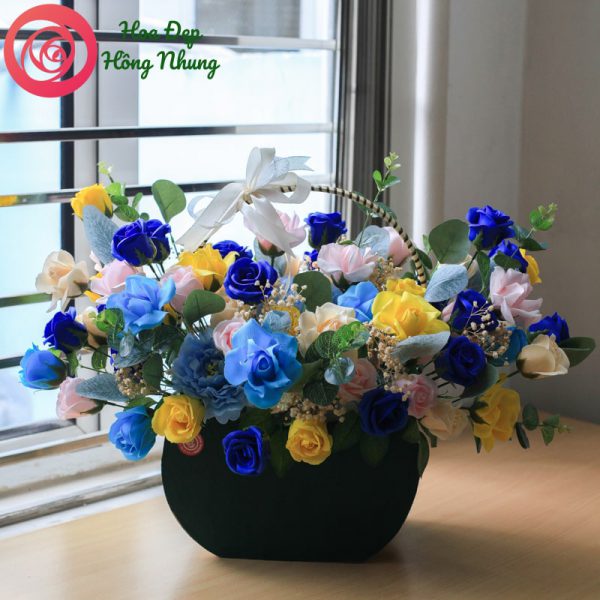 lẵng hoa sáp ươm nắng