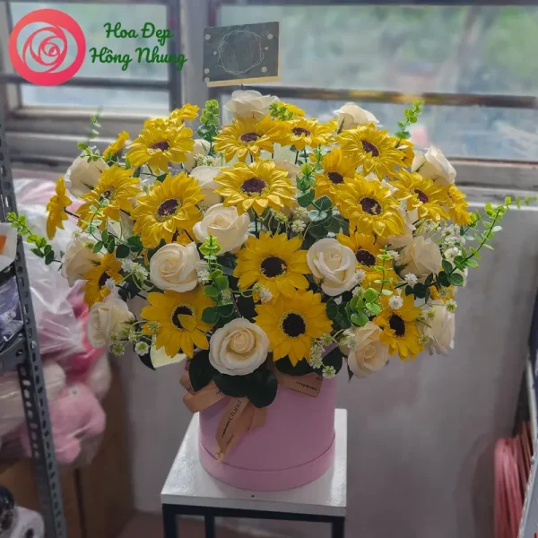 hộp hoa sáp hướng dương