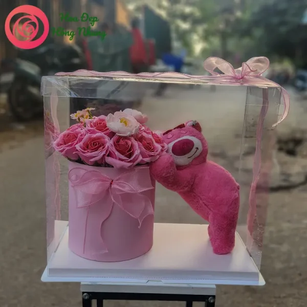 hộp hoa sáp gấu
