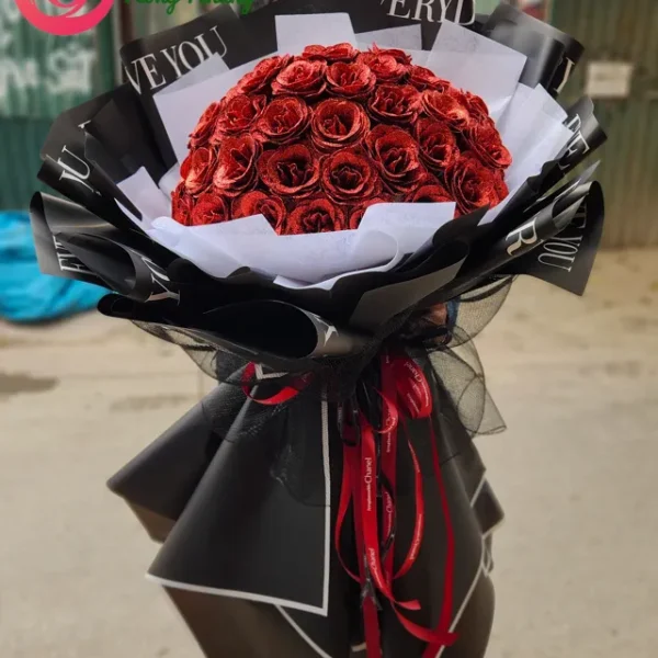bó hoa sáp nhũ 50 bông