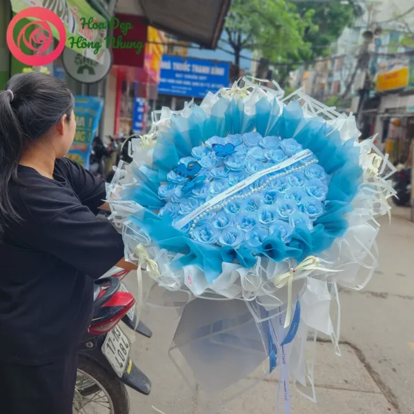 bó hoa sáp nhũ galaxy 50 bông
