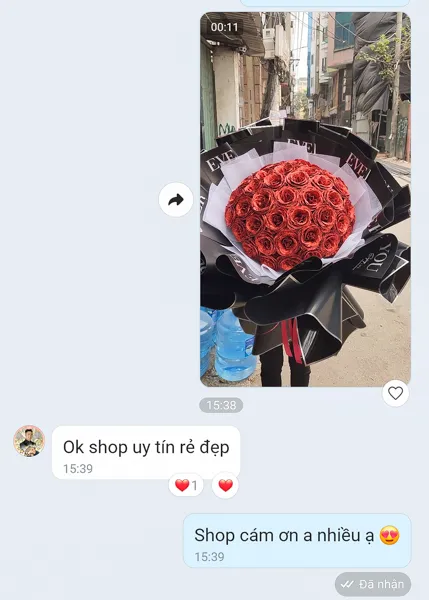 feedback khách hàng hoa đẹp hồng nhung