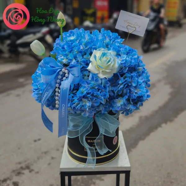 hộp hoa sáp cẩm tú cầu