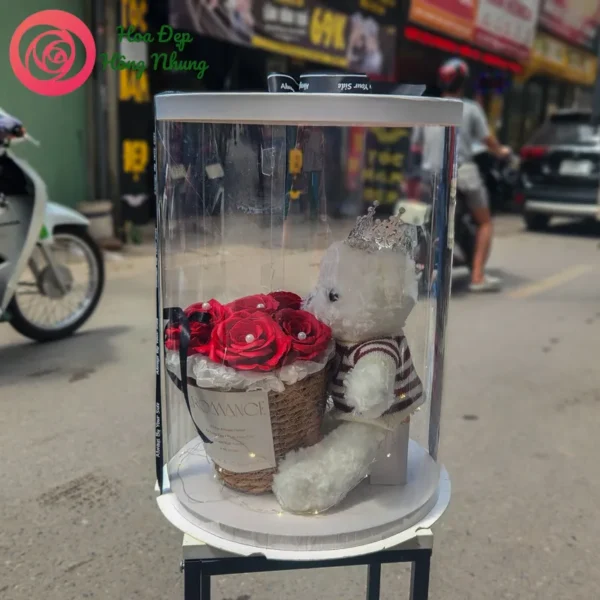 hộp hoa sáp gấu