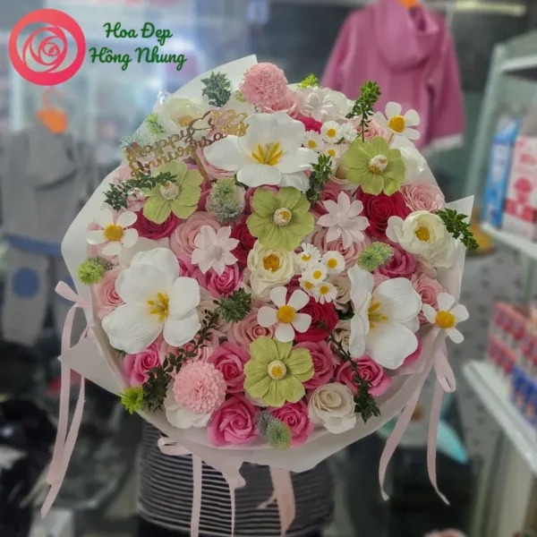 bó hoa sáp mix cao cấp