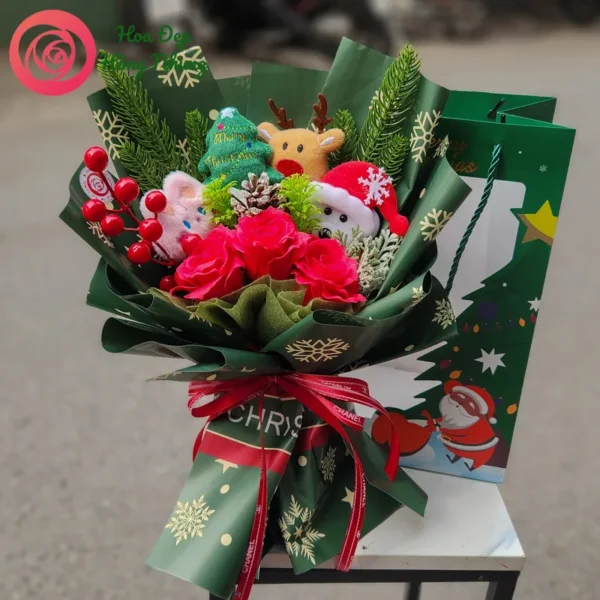 túi hoa sáp noel