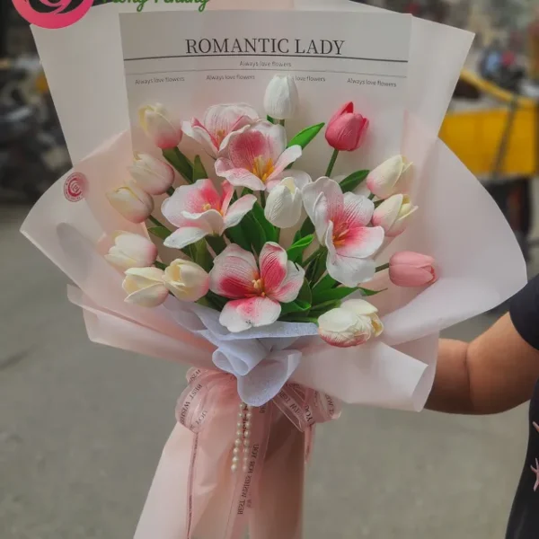 bó hoa sáp tulip