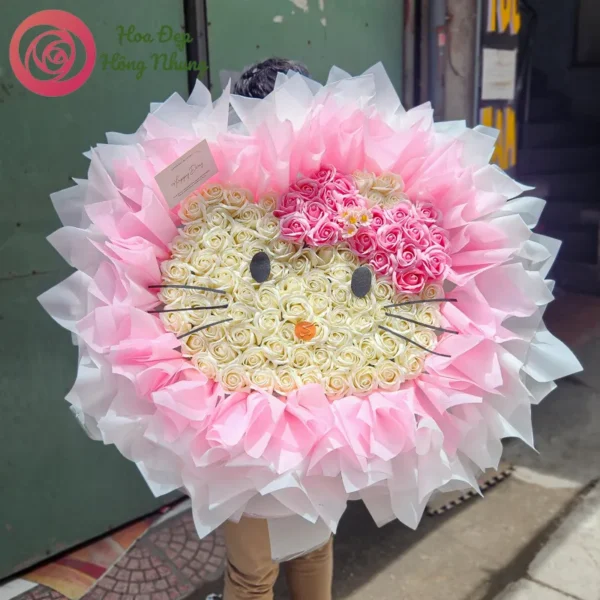 bó hoa sáp mèo kitty