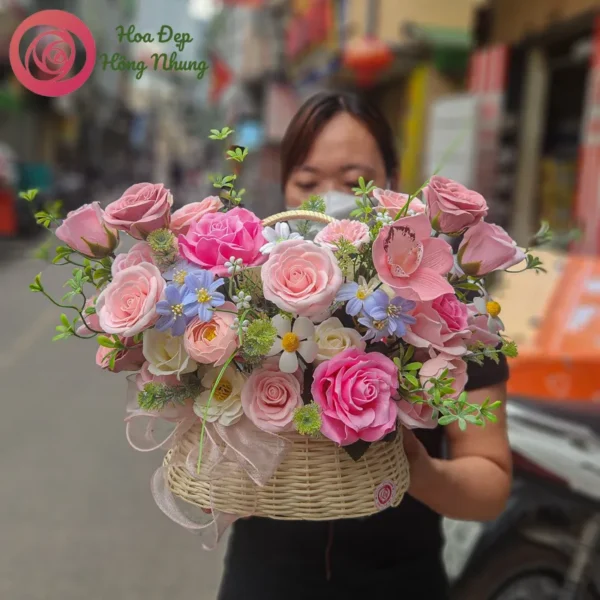 giỏ hoa sáp