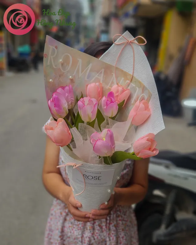bó hoa sáp tulip