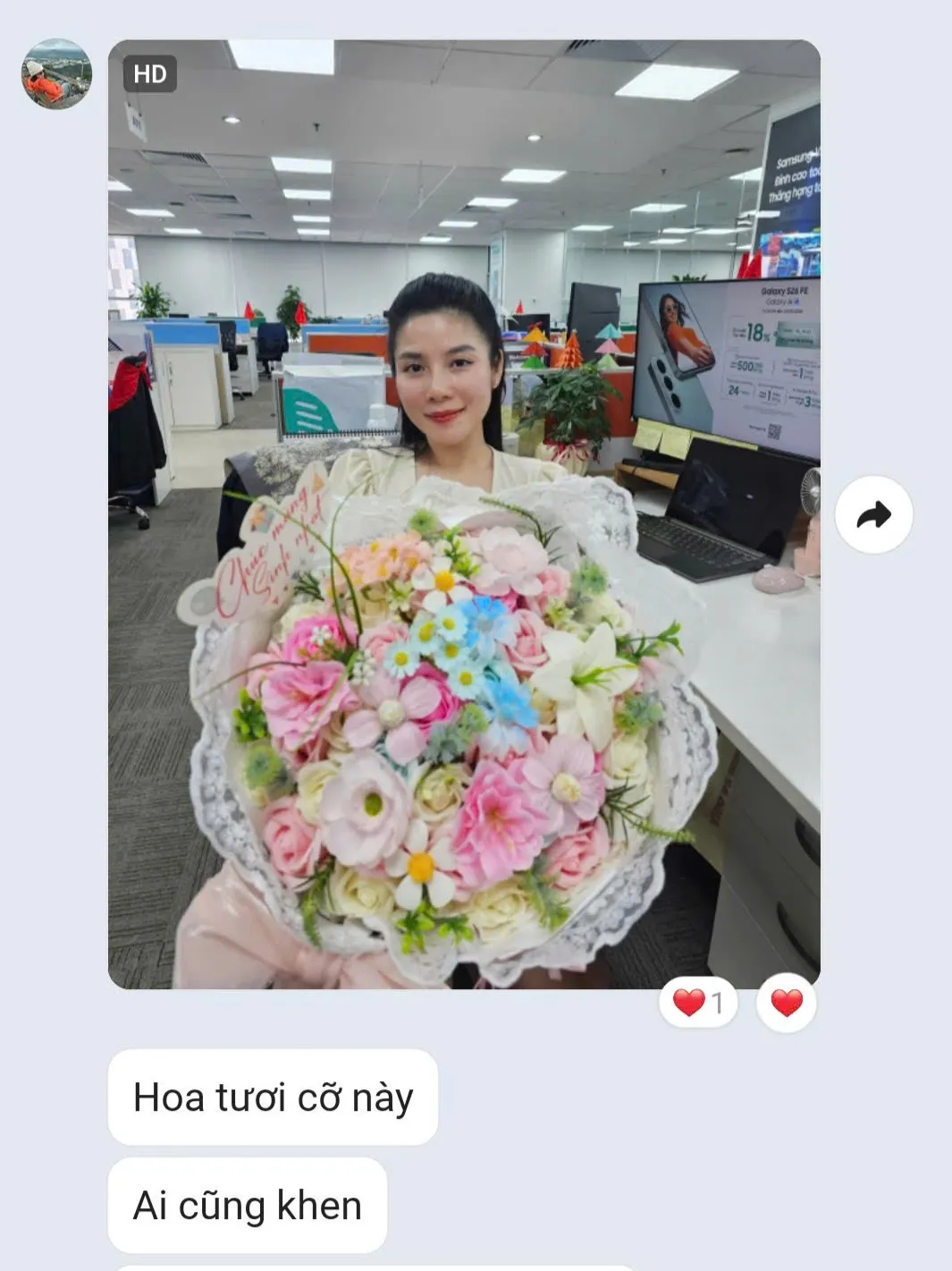 feedback khách hàng hoa đẹp hồng nhung